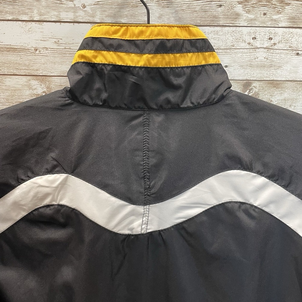 NFL Team Apparel Steelers Youth L 14/16 Windbreaker Jacket Full Zip Black Gold - Picture 11 of 11